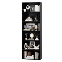 Fotosok 6Tier Open Bookcase And Bookshelf Freestanding Display Storage Shelves Tall Bookcase For Bedroom Living Room And Offi