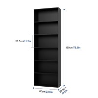 Fotosok 6Tier Open Bookcase And Bookshelf Freestanding Display Storage Shelves Tall Bookcase For Bedroom Living Room And Offi