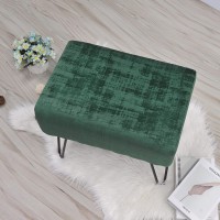 Warmaxx Dark Green Velvet Tufted Ottoman Entryway Bench 19.5