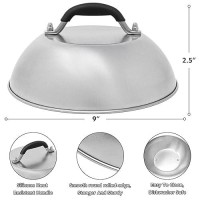 Hulisen Cheese Melting Dome Smashed Burger Press 62 Grill Press With 9 Basting Cover Stainless Steel Burger Smasher Gr