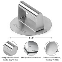 Hulisen Cheese Melting Dome Smashed Burger Press 62 Grill Press With 9 Basting Cover Stainless Steel Burger Smasher Gr