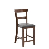 Nafort Counter Height Bar Stools Set Of 4, Farmhouse 25.5??Solid Wood High Dining Chairs With Cushion, Counter Stools With Back For Kitchen Restaurant Bar, Rubberwood Legs & Black Pu Leather Cushion