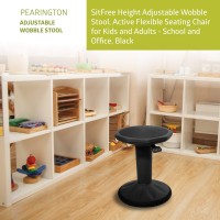 Pearington Sitfree Height Adjustable Wobble Stool, Active Flexible Seating Chair For Kids And Adults - School And Office, Black