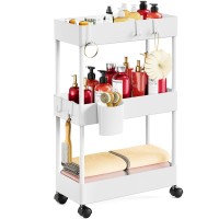 Pipishell Slim Storage Cart With Wheels Bathroom Cart Organizer Small Rolling Cart For Bathroom Laundry Room Kitchen Narrow