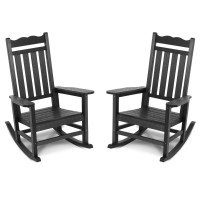 Stoog Outdoor Rocking Chairs Set Of 2 Hips Plastic Porch Rocker With 400 Lbs Weight Capacity For Backyard Fire Pit Lawn Gar