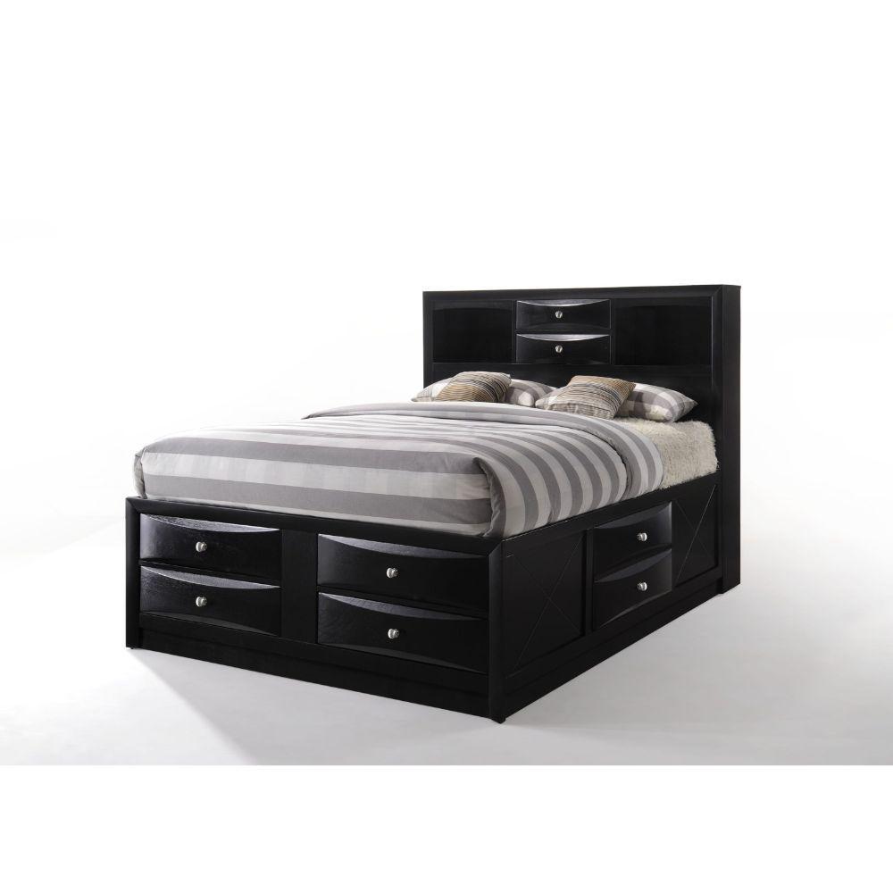 ACME Ireland Full Bed wStorage Black 1Set4Ctn