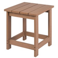 Lzrs Adirondack Square Side Table, Pool Composite Patio Table,Hdpe End Tables For Backyard,Pool, Indoor Companion, Easy Maintenance & Weather Resistant(Teak)