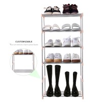 Jucaifu Stackable Small Shoe Rack Entryway Hallway And Closet Space Saving Storage And Organization 10Tier Pink