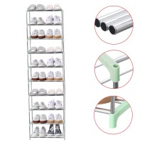 Jucaifu Stackable Small Shoe Rack Entryway Hallway And Closet Space Saving Storage And Organization 10Tier Green