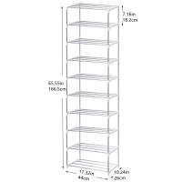 Jucaifu Stackable Small Shoe Rack Entryway Hallway And Closet Space Saving Storage And Organization 10Tier White