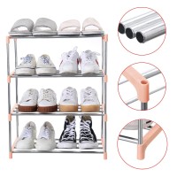 Jucaifu Stackable Small Shoe Rack Entryway Hallway And Closet Space Saving Storage And Organization 4Tier Pink