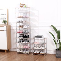 Jucaifu Stackable Small Shoe Rack Entryway Hallway And Closet Space Saving Storage And Organization 4Tier Pink