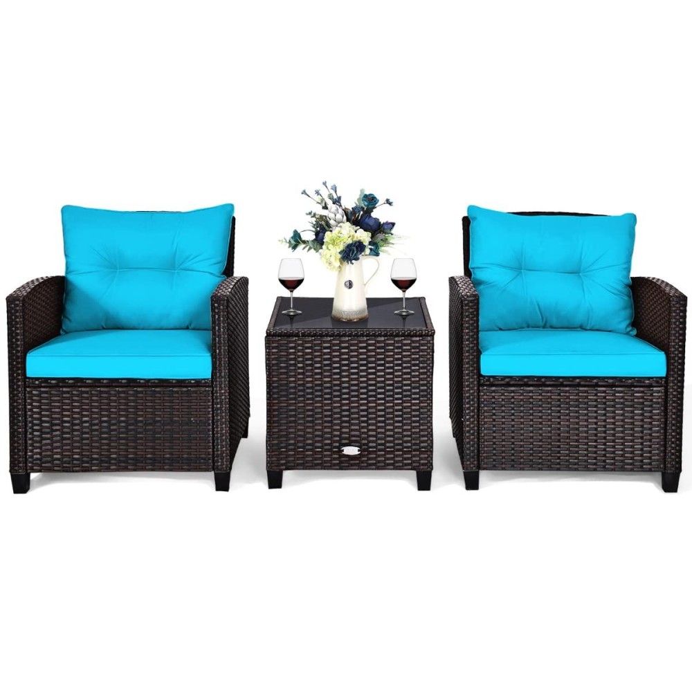 3 Pcs Patio Furniture Set Onesize Turquoise