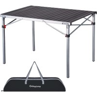 Kingcamp Stable Aluminum Folding Portable Table For Outdoor Picnic, Camping, Barbecue And Party, Silver/Black_42.1