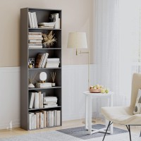 Fotosok 6Tier Open Bookcase And Bookshelf Freestanding Display Storage Shelves Tall Bookcase For Bedroom Living Room And Offi