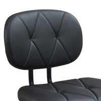 Office Chair with Adjustable Height and Diamond Stitch, Black