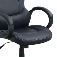 Office Chair with Curved Cut Out Padded Back, Black