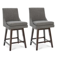 Chita Counter Height Swivel Barstool With Back Set Of 2, Upholstered Fabric Bar Stool, 26.8