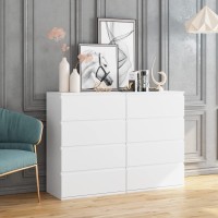 FOTOSOK 4 Drawer Dresser, White Dresser Modern Storage Chest of Drawers 23.6L x 15.7W x 31.5H in, White Dresser Storage Cabinet with 4 Drawers for Home Office, White