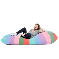 Yogibo Max 6 Foot Giant Bean Bag Chair Bed Lounger For Adults, Kids And Teens With Filling, Extra Large, Oversized, Big, Huge, Plush, Sensory Beanbag Couch Sofa Sack, Washable Cover, Rainbow Pastel