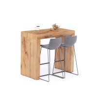 Mobili Fiver, Evolution High Table 47,2 X 23.6 In, Rustic Oak, High Top Table For 4 People, Bar Table, Kitchen Island, Counter Height Bar Table, Italian Furniture