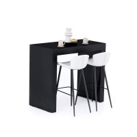 Mobili Fiver, Evolution High Table 47,2 X 23.6 In, Ashwood Black, High Top Table For 4 People, Bar Table, Kitchen Island, Counter Height Bar Table, Italian Furniture