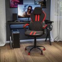 Ergonomic Office Computer Chair Adjustable Black and Red Designer Gaming Chair 360 Swivel Red Dual Wheel Casters