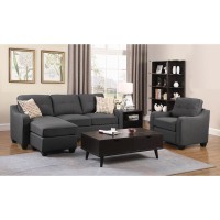 Nicolette 2Piece Upholstered Tufted Living Room Set Dark Grey