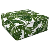Lvtxiii Indoor/Outdoor Inflatable Ottoman, 23 X 23 X 9 Inch Square Ottoman, All Weather Foot Rest Stool, Portable Footrest For Patio, Garden, Camping And Home - Palm Green