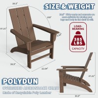 Modern Adirondack Chair Wood Texture  Poly Lumber Patio Chairs  Pre-Assembled Weather Resistant Outdoor Chairs For Pool  Deck  Backyard  Garden  Fire Pit Seating  Mahogany