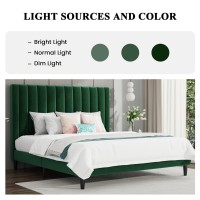 Sha Cerlin King Bed Framevelvet Upholstered Platform Bed Frame With Headboardstrong Wood Slats Supportmattress Foundationno