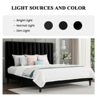 Sha Cerlin King Bed Framevelvet Upholstered Platform Bed Frame With Headboardstrong Wood Slats Supportmattress Foundationno