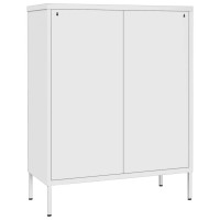 vidaXL Drawer Cabinet, File Cabinet for Home and Office, Locker Freestanding Storage Cabinet with Drawers, File Storage, Industrial Style, White Steel