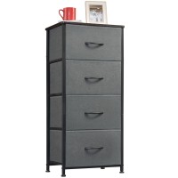 Somdot Tall Dresser For Bedroom 4 Drawer Storage Organizer Chest Of Drawers With Removable Fabric Bins For Living Room Closet B