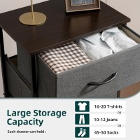 Somdot Tall Dresser For Bedroom 4 Drawer Storage Organizer Chest Of Drawers With Removable Fabric Bins For Living Room Closet B