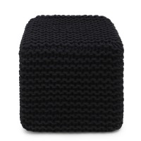 Redearth Cube Pouf Foot Stool Ottoman Hand Knitted Poof Cord Boho Pouffe Home D Cor Stuffed Footrest For Living Room