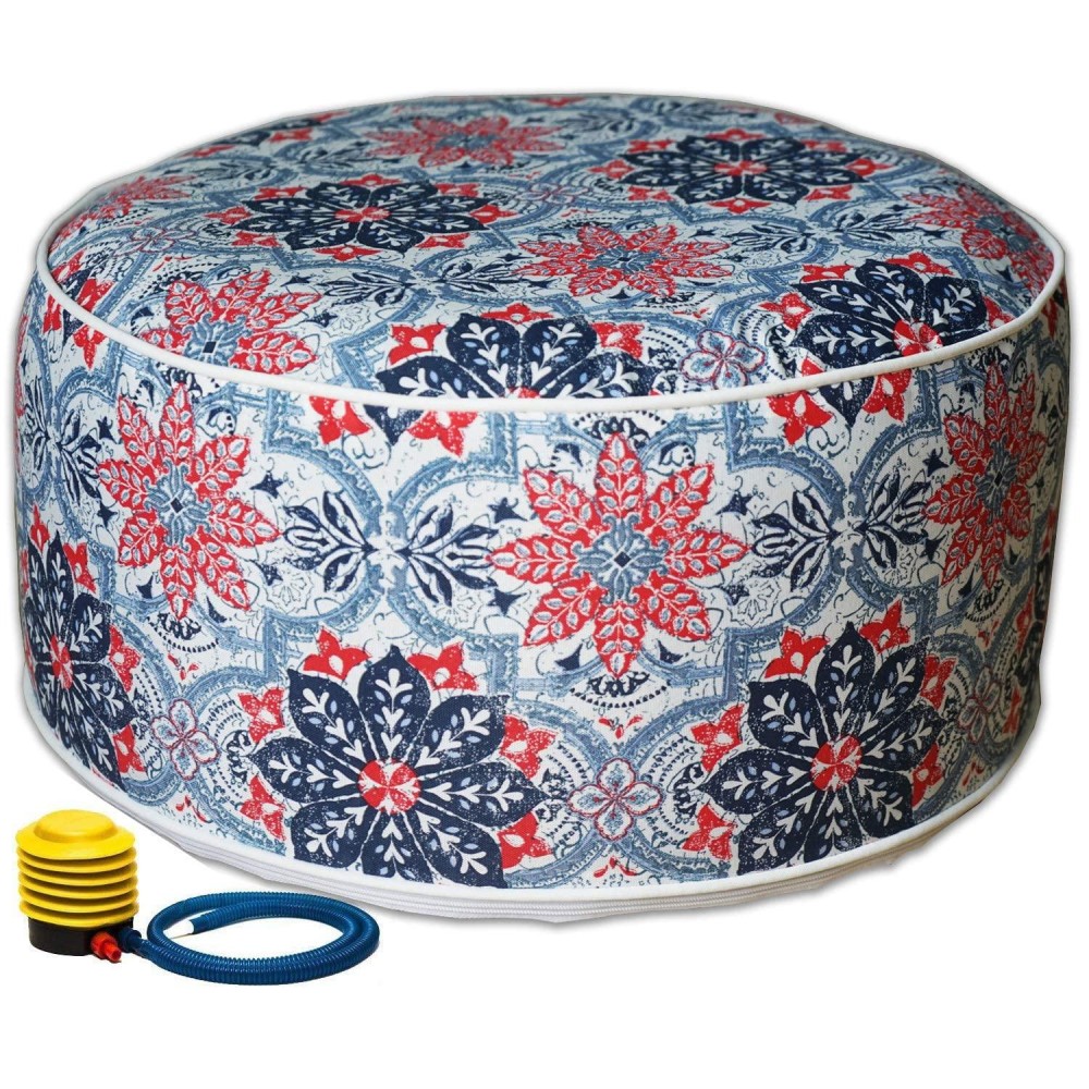 Kozyard Inflatable Stool Ottoman Used For Indoor Or Outdoor, Kids Or Adults, Camping Or Home (Affinity)