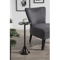Kate And Laurel Sanzo Decorative Modern Pedestal Side Table For Use As Indoor Plant Stand Or Bedroom Nightstand, 9X9X23, Pewter