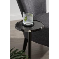 Kate And Laurel Sanzo Decorative Modern Pedestal Side Table For Use As Indoor Plant Stand Or Bedroom Nightstand, 9X9X23, Pewter