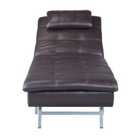 Acme Padilla Chaise Lounge With Pillow And Usb Port In Brown