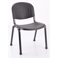 Lorell Low Back Stack Chair Polypropylene Seat Polypropylene Back Low Back Fourlegged Base Black 4 Carton