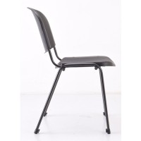 Lorell Low Back Stack Chair Polypropylene Seat Polypropylene Back Low Back Fourlegged Base Black 4 Carton