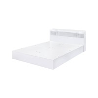 Acme Perse Wood Queen Platform Bed With Under Storage In White