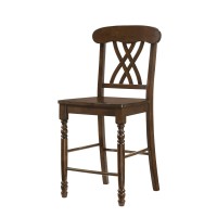 Acme Dylan Wooden Counter Height Chairs In Walnut Set Of 2