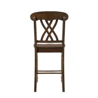 Acme Dylan Wooden Counter Height Chairs In Walnut Set Of 2