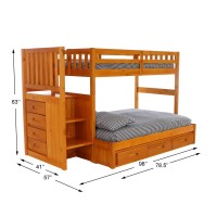 Mission Staircase Twin over Full Bunk Bed