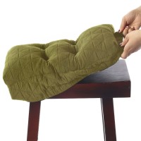 Buyue Seat Cushion For Saddle Stool, Luxury Triangle Fashion Jacquard With Anti-Skid Silicone Bar Stool Cushion Padded (Green, Rectangular,1 Count)