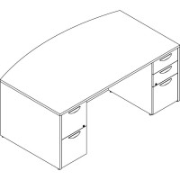 Lorell Prominence 20 Gray Elm Laminate Desk Unit 72 x 4229 1 Top 01 Edge 5 x File Box Drawers Double Pedestal