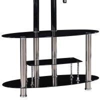 Better Home Products Zoe Tempered Glass TV Stand with Mount for 55inch TV Black