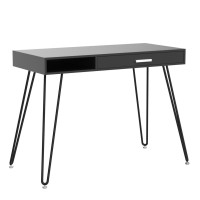 Shw Home Office Computer Hairpin Leg Desk With Drawer, Black